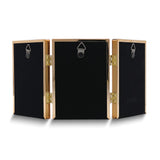 Gold-tone Portrait Hinged Polished Beaded 3x5 Triple Photo Frame