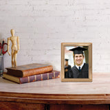 Gold-tone Polished Beaded 4x5 Photo Frame