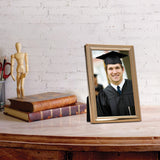 Gold-tone Polished Beaded 4x6 Photo Frame