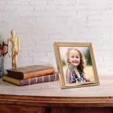 Gold-tone Polished Beaded 5x5 Photo Frame