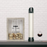 It's Time to Unwind Weathered Gray with Glass Window Cork Holder Shadow Box