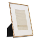 Gold-tone 8x10 Rope Metal Photo Frame with Mat for 5x7 Photo