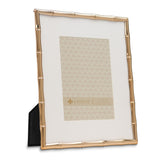 Gold-tone 8x10 Bamboo Metal Photo Frame with Mat for 5x7 Photo