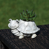 Stone Resin Mini Turtle Pudgy Planter