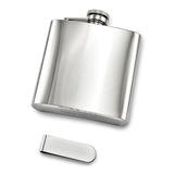 6 ounce Stainless Steel Flask and Money Clip Gift Set