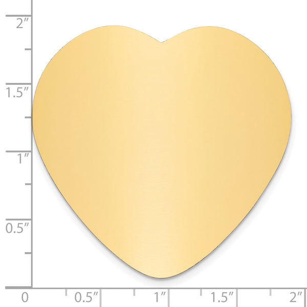 1 7/8 x 1 7/8 Heart Polished Brass Plates-Set of 6