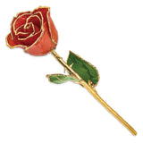 Lacquer Dipped Gold Trimmed Sonia Pearl Real Rose