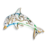 Paradise Dolphin Handcrafted Glass Figurine with 22k Gold Trim