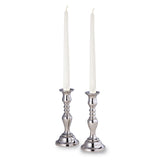 Hampton Pair of 8.5 Inch Nickel-plated Candlesticks
