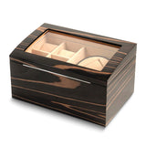 Lacquered Ebony Burl Finish Dual Watch Winder