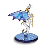 Dragon with Stars Crystal Accented Handcrafted Glass Figurine