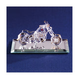Glass Baron with Crystal Accents Handcrafted Glass Motorcycle Figurine