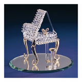 Baby Grand Piano Handcrafted Glass Figurine with 22k Gold Trim