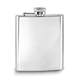 Rebel Steel Black Leather Case Polished Stainless Steel 8 ounce Hip Flask with Funnel