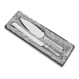 Satin and Polished Silver-tone Knife and Server Set