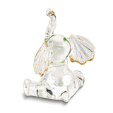 Good Luck Elephant with Clover Handcrafted Glass Figurine