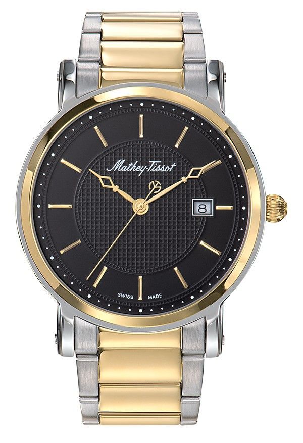 Mathey Tissot City Two Tone Stainless Steel Black Dial Quartz