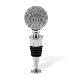 Luxury Giftware Nickel-plated Crystal Disco Ball Decorated Wine Stopper