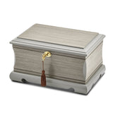 Luxury Giftware Grey Veneer and Painted Finish Locking Wooden Jewelry Box