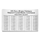 100-piece .80mm Mineral Crystal Blanks Assortment