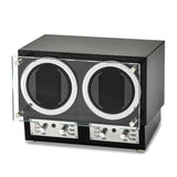 High Gloss Carbon Fiber Finish Glass Door Dual Watch Winder
