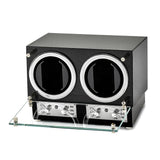 High Gloss Carbon Fiber Finish Glass Door Dual Watch Winder