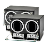 High Gloss Carbon Fiber Finish Glass Door Dual Watch Winder