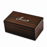 Luxury Giftware Damascus Steel 256 Layer Folding Blade Steel Guard Staghorn Handle Knife with Leather Sheath and Wooden Gift Box