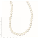 9-10mm White Semi-round Freshwater Cultured Pearl Slip-on Endless 80 inch Necklace