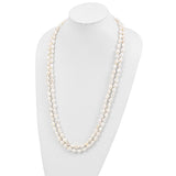 9-10mm White Baroque Freshwater Cultured Pearl Slip-on Endless 64 inch Necklace