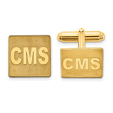 SS/Gold-plated Square Raised Letters Monogram Cuff Links