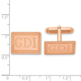 SS/Rose-plated Rectangle Recessed Letters Monogram Cuff Links