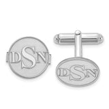 SS/Rhodium-plated Circle Raised Letters Monogram Cuff Links