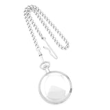 Charles Hubert Chrome-finish White Skeleton Dial Pocket Watch