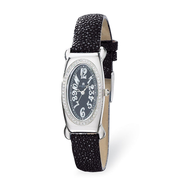 Ladies Charles Hubert Black Stingray 0.68ct. Diamond 21x38mm Watch