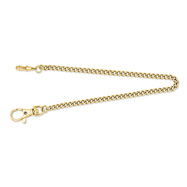 Charles Hubert Stainless Steel Gold IP-plated 14.5in Pocket Watch Chain