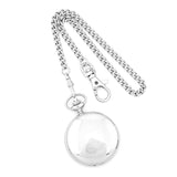 Charles Hubert Stainless Steel White Dial Pocket Watch