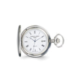 Charles Hubert Stainless Steel White Dial Pocket Watch