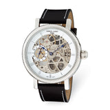 Mens Charles Hubert Stainless Steel White Skeleton Dial Watch