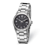 Mens Charles Hubert Stainless Steel Black Dial Watch