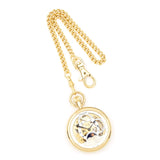 Charles Hubert IP-pltd Stnlss Open Face Dual Time Pocket Watch