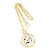 Charles Hubert IP-pltd Stnlss Open Face Dual Time Pocket Watch