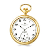 Charles Hubert IP-plated Stainless Open Face Pocket Watch
