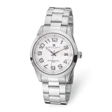Mens Charles Hubert Stainless Steel White Dial Watch
