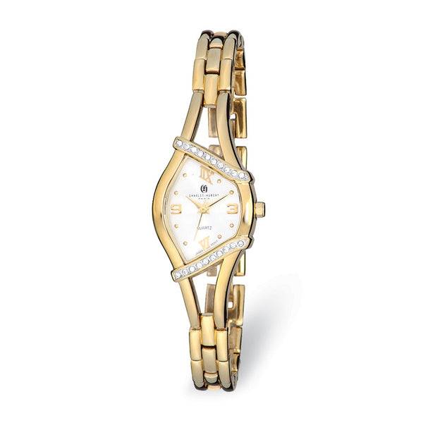 Ladies Charles Hubert Gold-finish Crystal Bezel 20mm Watch