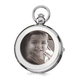 Charles Hubert Chrome Finish Brass 2-Photo Insert Pocket Watch