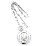 Charles Hubert Chrome Finish Brass 2-Photo Insert Pocket Watch