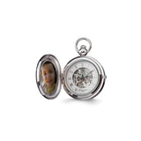 Charles Hubert Chrome Finish Brass 2-Photo Insert Pocket Watch