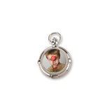 Charles Hubert Chrome Finish Brass 2-Photo Insert Pocket Watch