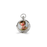 Charles Hubert Chrome Finish Brass 2-Photo Insert Pocket Watch